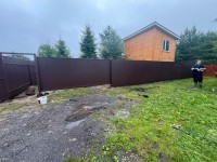 Монтаж забора из профнастила д. Чебаково