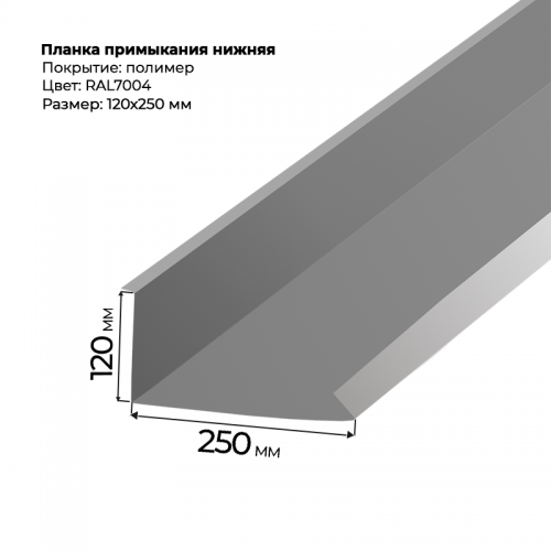 Планка примыкания нижняя 2 м RAL 7004