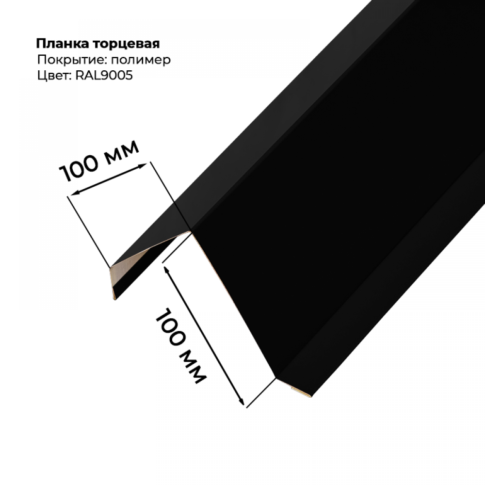 Торцевая планка для листа С-8 2м текстурированный RAL 9005 Торцевая планка для листа С-8 2м текстурированный RAL 9005