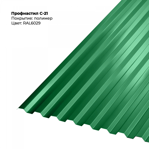 С-21 проф.лист 0,5мм RAL 6029