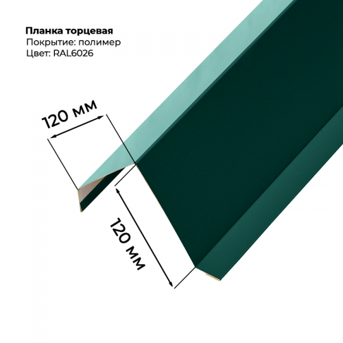 Торцевая планка для монтеррей 2 м RAL 6026