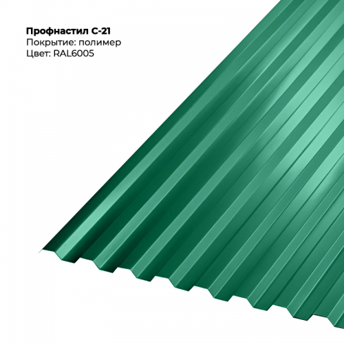 С-21 проф.лист 0,45мм RAL 6005