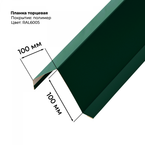 Торцевая планка для листа С-8 2м RAL 6005