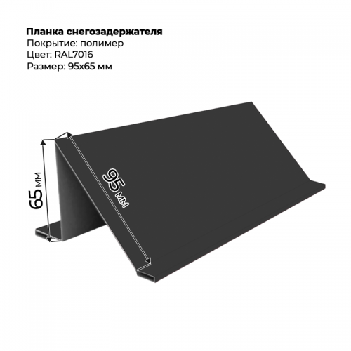 Планка снегозадержателя 2 м RAL 7016 Планка снегозадержателя 2 м RAL 7016