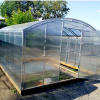 Теплица "Прямостенная" двойная дуга 3,5*10 шаг 0,65м, 7 усилений, с поликарбонатом.