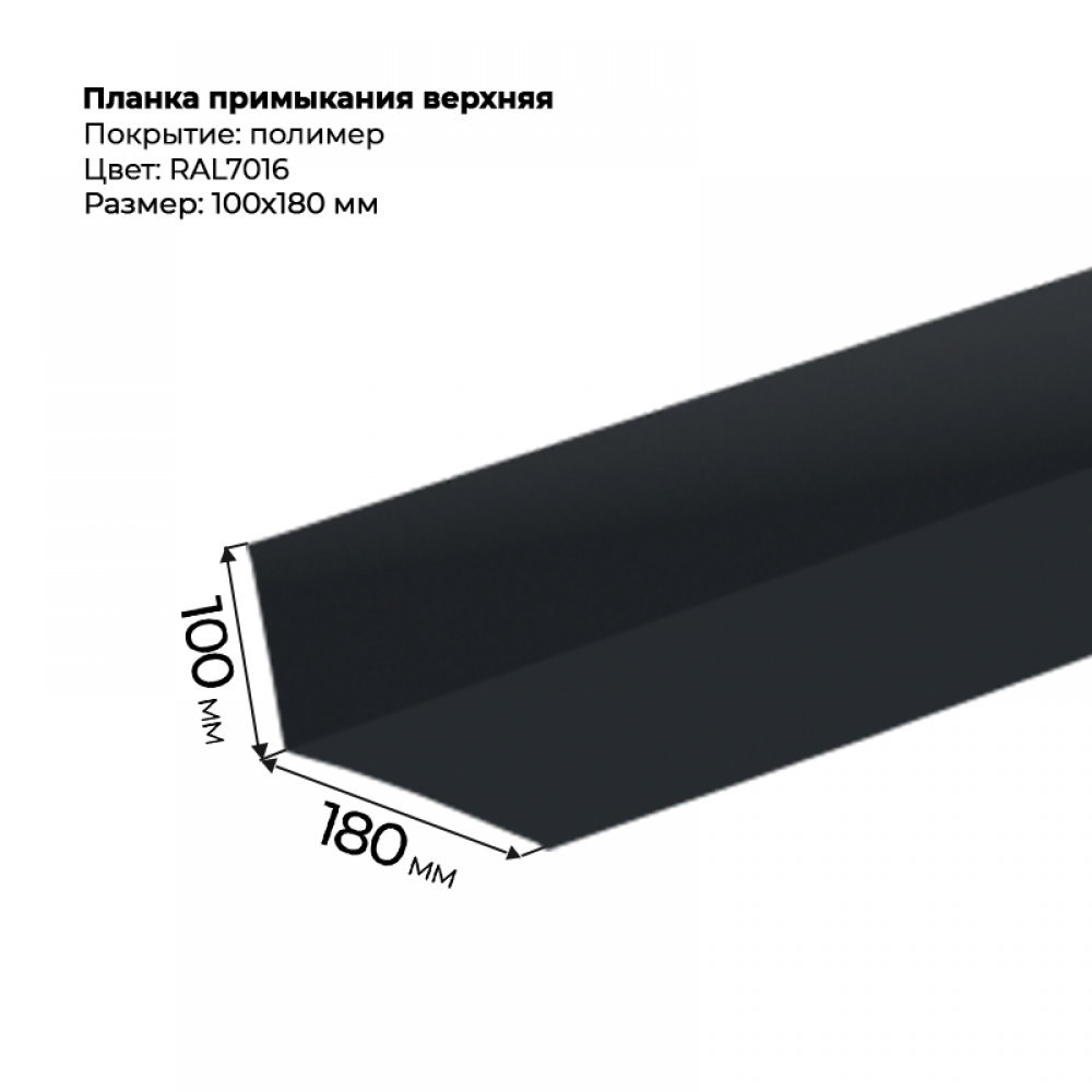Планка примыкания верхняя 2 м RAL 7016 Планка примыкания верхняя 2 м RAL 7016