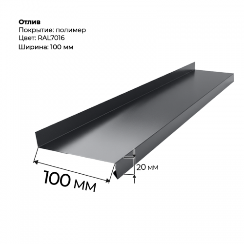 Отлив полка 2 м RAL 7016 Отлив полка 2 м RAL 7016