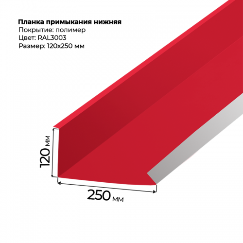 Планка примыкания нижняя 2 м RAL 3003