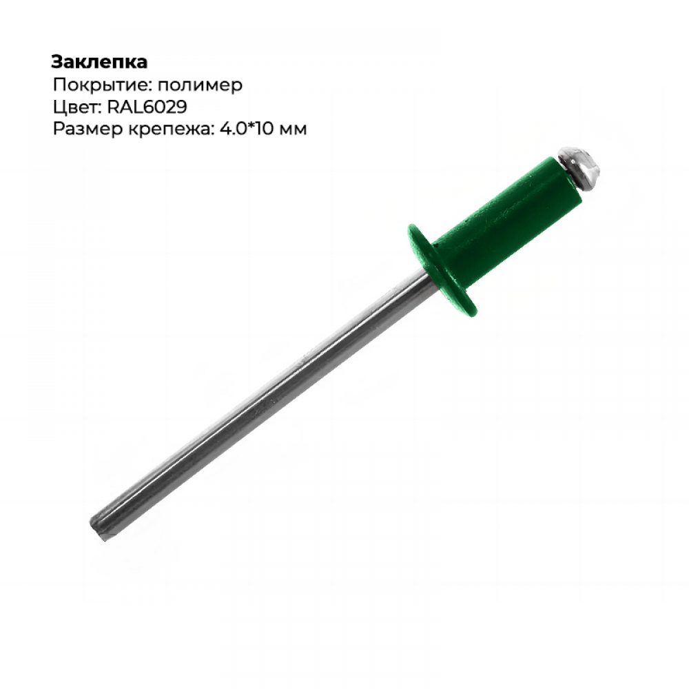 Заклёпка вытяжная 4,0*10 RAL 6029