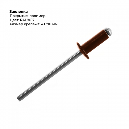 Заклёпка вытяжная 4,0*10 RAL 8017